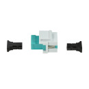 LWL SC Kupplung f&uuml;r den Einbau in Keystone Panels, aqua/wei&szlig;
