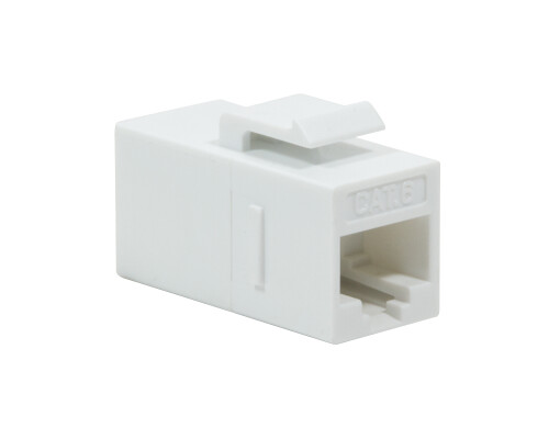 Cat.6 Keystone Kupplung 2 x RJ45 UTP 14,5 mm breit, wei&szlig;
