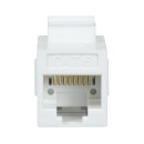 Cat.6 Keystone Kupplung 2 x RJ45 UTP 14,5 mm breit, wei&szlig;