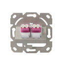 Keystone Anschlussdose f&uuml;r 2 LC-Duplex Adapter, wei&szlig;