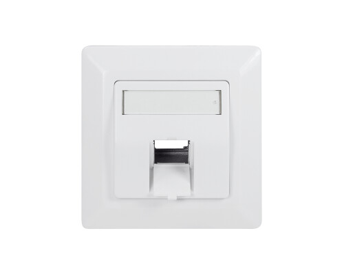 Unterputzdose f&uuml;r 1 Keystone Modul, 45&deg; Auslass, signalwei&szlig;