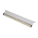 Cat.6A Patchpanel 24 Ports, geschirmt, 19" Einbau, 0,5 HE, hellgrau