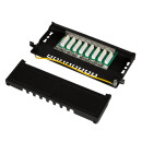 Cat.6A Mini Patchpanel 8 Ports, geschirmt, Desktop/Wand, 0,5 HE, schwarz