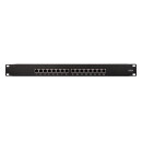 Cat.6A Patchpanel 16 Ports, geschirmt, 19" Einbau, 1 HE, schwarz