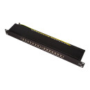Cat.6A Patchpanel 16 Ports, geschirmt, 19" Einbau, 1 HE, schwarz