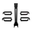 19" Kabelf&uuml;hrungspanel 1HE, gewinkelt und faltbar, mit 4 Ringen, schwarz