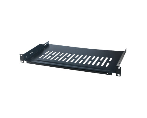 19" Fachboden, Befestigung nur vorne T=250 mm, schwarz