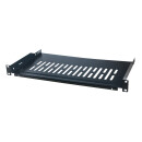 19" Fachboden, Befestigung nur vorne T=250 mm, schwarz