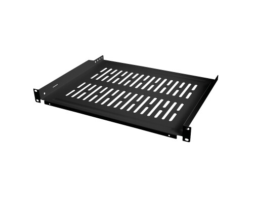 19" Fachboden, Befestigung nur vorne T=350 mm, schwarz
