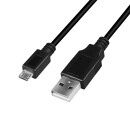USB 2.0 Daten- und Ladekabel, USB-A auf Micro USB-B, 1m, schwarz