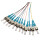 Faserpigtail Set, Farbiger Pigtailsatz 12x LC, OM3, 2m, Stecker aqua