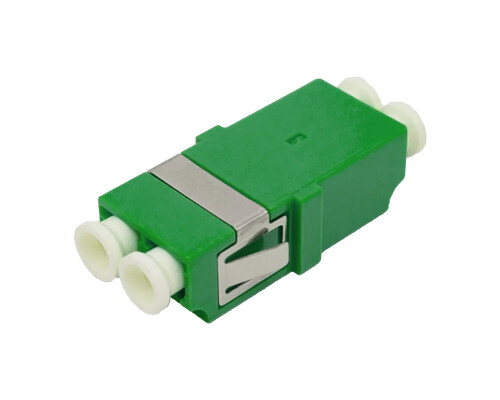 LC Duplex Kupplung im Kunststoffgeh&auml;use Singelmode APC gr&uuml;n, ohne Flansch