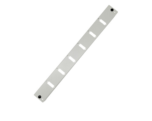 1HE Frontblende f&uuml;r 19" Splei&szlig;box RAL7035, lichtgrau 6x SC Duplex, ST Duplex / LC Quad