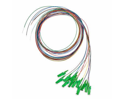 E2000/APC 8&deg; Faserpigtail 12 - Satz farbig, 9/125&micro; 12-farbig, 2m, Grade B