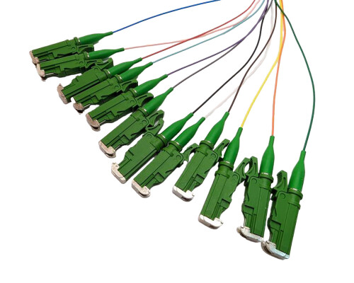 LSH/APC Faserpigtail Set 12 Farbig, 9/125&micro;, gelb, 2m