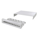 Konsolidierungspunkt-Geh&auml;use 12-Port &ndash; Tisch, Wand oder Hutschiene, lichtgrau RAL 7035