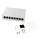 Konsolidierungspunkt-Geh&auml;use 8-Port &ndash; Tisch, Wand oder Hutschiene, lichtgrau RAL 7035