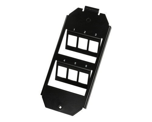 Bodentankeinsatz f&uuml;r 6 Ports &ndash; 2&times;3 Keystone Module, Schwarz RAL 9005