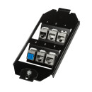 Bodentankeinsatz f&uuml;r 6 Ports &ndash; 2&times;3 Keystone Module, Schwarz RAL 9005