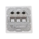 Datendose leer f&uuml;r 3x Keystone Jack (Modul) 3 Port Unterputz RAL9010 - designf&auml;hig