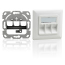 Datendose leer f&uuml;r 3x Keystone Jack (Modul) 3 Port Unterputz RAL9010 - designf&auml;hig