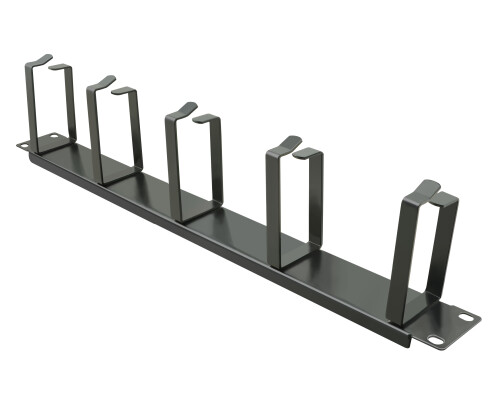 19" Kabelf&uuml;hrungspanel / Rangierpanel, schwarz, 1HE 5 B&uuml;gel, Stahlblech