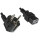 Netzkabel YP-22/YC-18, 1,5mm_, VDE, 3m Schuko CEE 7/7/IEC 60320-C19, schwarz
