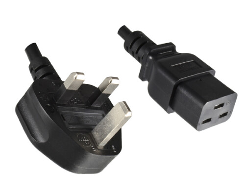 Netzkabel England UK YP-61/YC-18, 1mm_, 1,8m GBR 10A fused/IEC 60320-C19, ASTA, schwarz