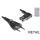 DINIC Netzkabel YP-21A/YC-13L, 0,75mm_, VDE, 2m Eurostecker/IEC 60320-C7 90&deg;, schwarz