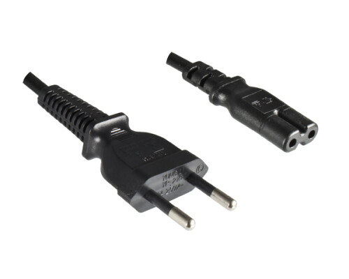 Netzkabel Brasilien YP-21C/YC-13, 0,75mm_, 1,8m BRA 2pin NBR 6147/IEC 60320-C7, INMETRO, schwarz