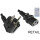 DINIC Netzkabel YP-22/YC-12, 1mm_, VDE, 3m Schuko CEE 7/7 90&deg;/IEC 60320-C13, schwarz