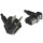 Netzkabel YP-22/YC-12L, 1mm_, VDE, 5m Schuko CEE 7/7 90&deg;/IEC 60320-C13 90&deg;, schwarz