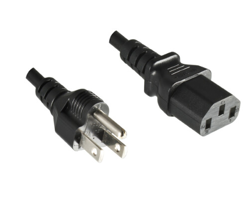 Netzkabel Japan YP-12/YC-12, 1,25mm_, VCTF, 6m JPN 3pin/IEC 60320-C13, JET, PSE, schwarz