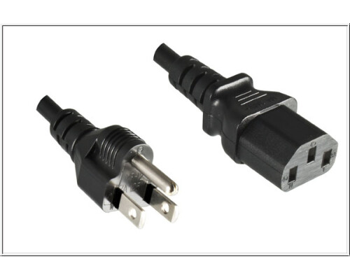 Netzkabel Japan YP-12/YC-12, 0,75mm_, VCTF, 1,8m JPN 3pin/IEC 60320-C13, JET, PSE, schwarz