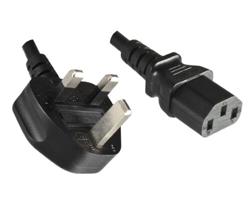 Netzkabel England UK YP-61/YC-12, 1mm_, 5m GBR 10A fused/IEC 60320-C13, ASTA, schwarz