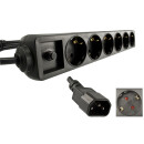 Steckdosenleiste f&uuml;r USV mit C14 Stecker, 6-fach 10A...